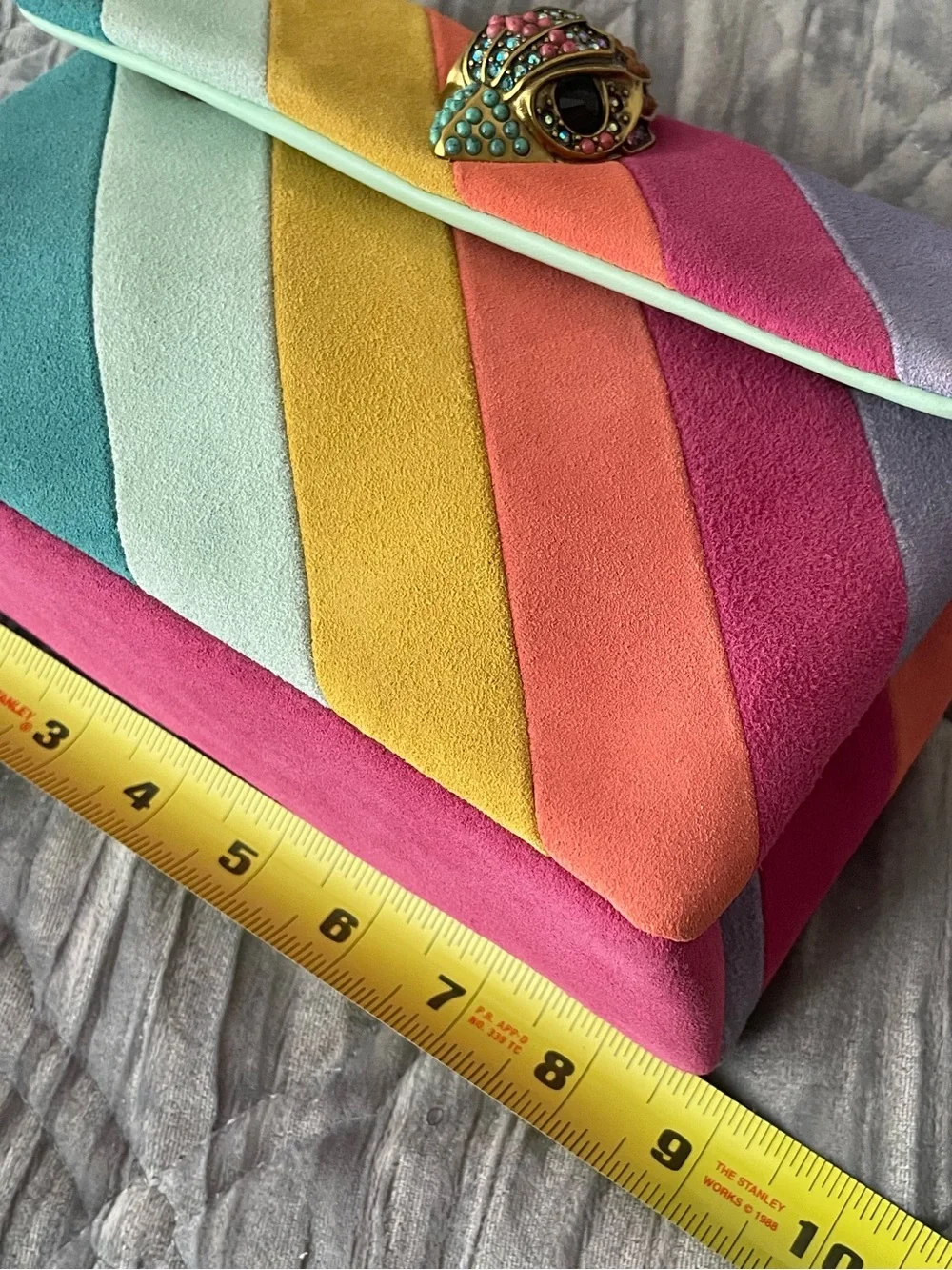 🌈 Kurt Geiger London Kensington Colorblock Suede Bag NWT